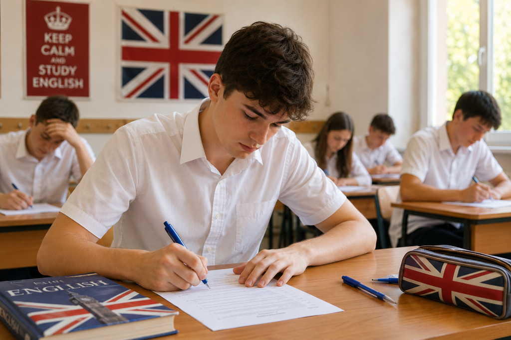 elev de liceu sustine bacalaureat la engleza