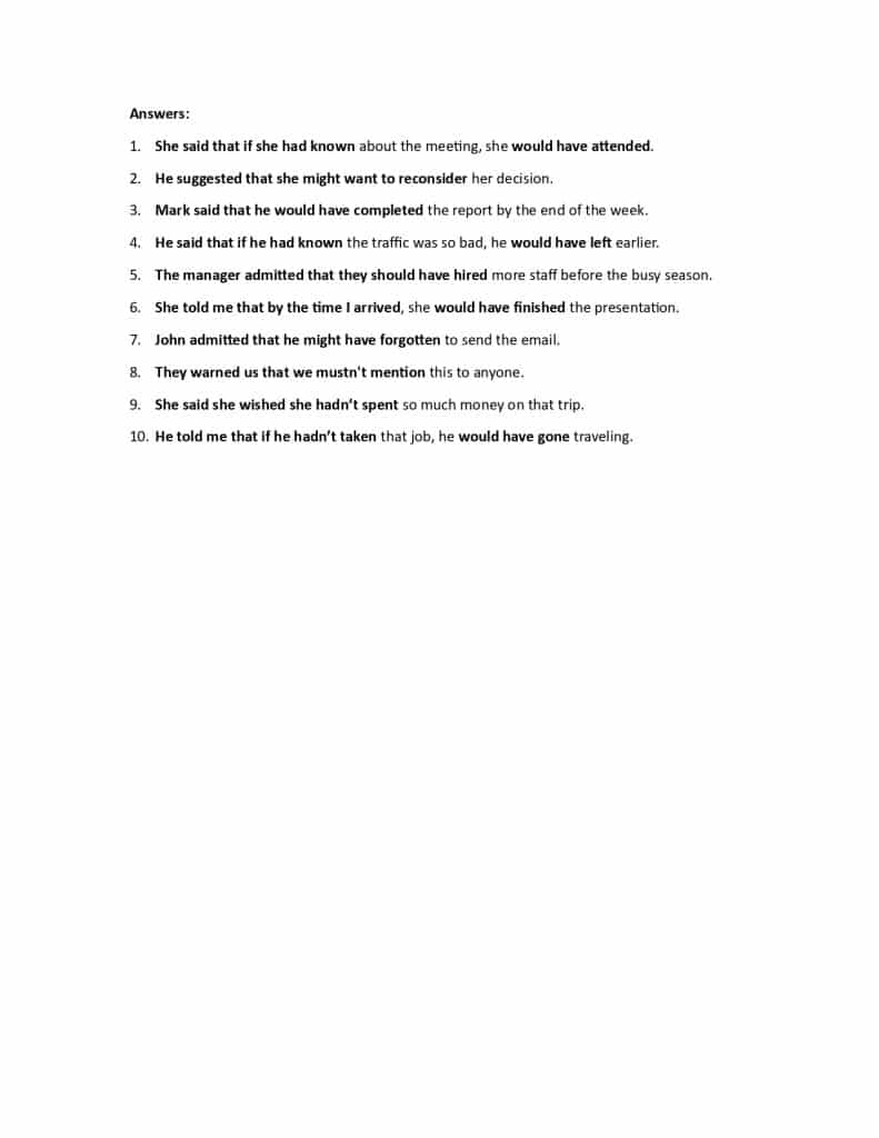 Raspunsurile la exercitiul FollowMe cu vorbirea indirecta nivel C1