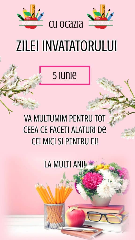felicitare roz de ziua invatatorului