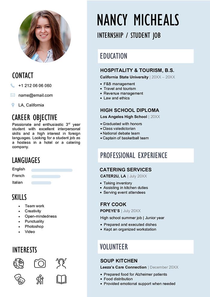 template de cv pentru un student