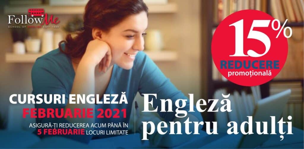 banner in care sunt prezentate cursurile de engleza de adulti online la Followme