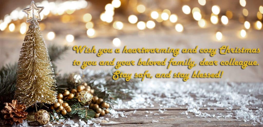 urare de Craciun in engleza pentru un college pe fundal luminos cu decoratiuni de sezon